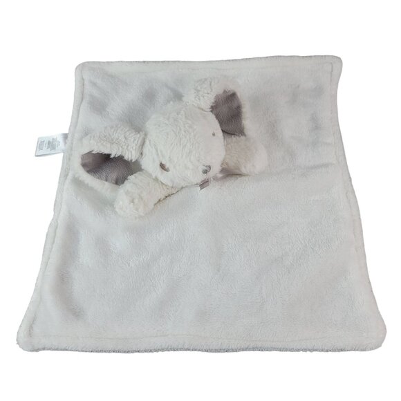 Nuby Rabbit Lovey Plush White Gray Blue 12" Square Long Eared Easter Bunny - Picture 4 of 11